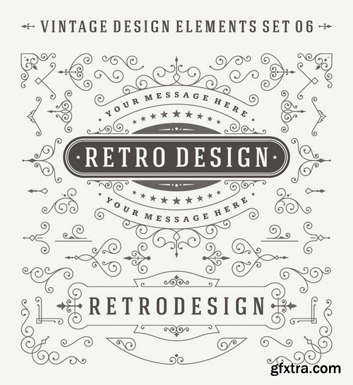 Vintage Hand Sketched Doodle Design Elements 25xEPS