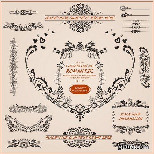 Vintage Hand Sketched Doodle Design Elements 25xEPS