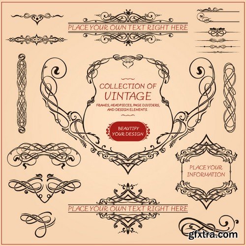 Vintage Hand Sketched Doodle Design Elements 25xEPS