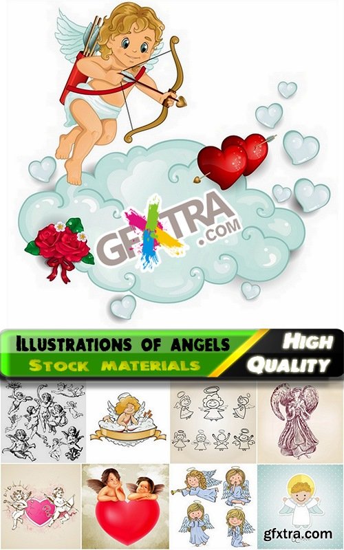 Illustrations of Cupid and other angels - 25 Eps