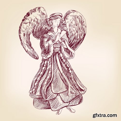 Illustrations of Cupid and other angels - 25 Eps