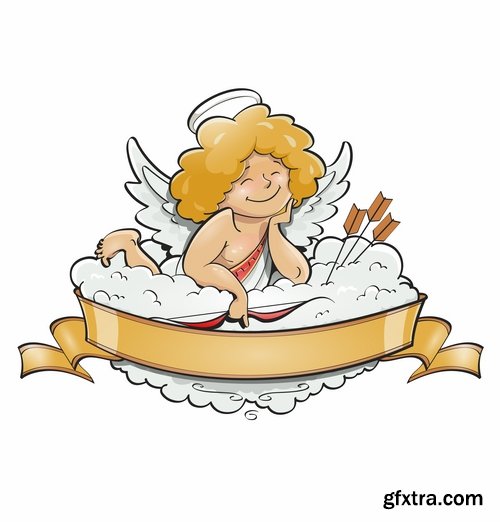 Illustrations of Cupid and other angels - 25 Eps