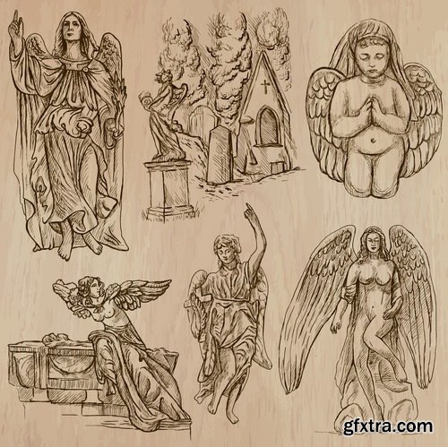 Illustrations of Cupid and other angels - 25 Eps
