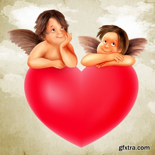 Illustrations of Cupid and other angels - 25 Eps