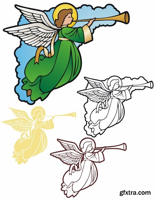 Illustrations of Cupid and other angels - 25 Eps