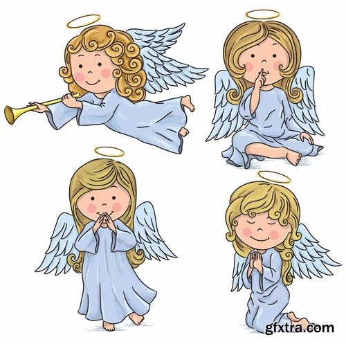 Illustrations of Cupid and other angels - 25 Eps
