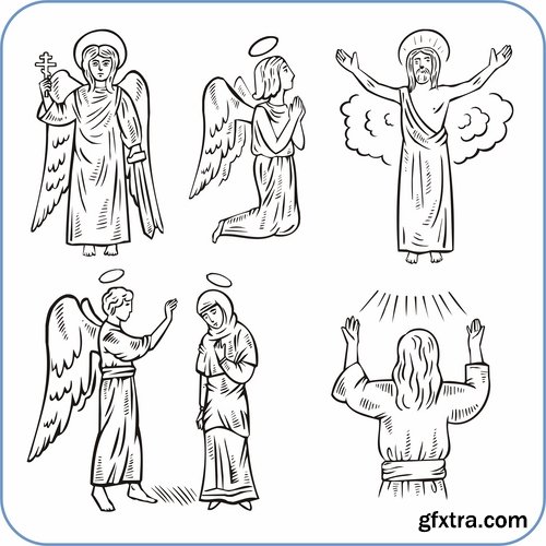 Illustrations of Cupid and other angels - 25 Eps