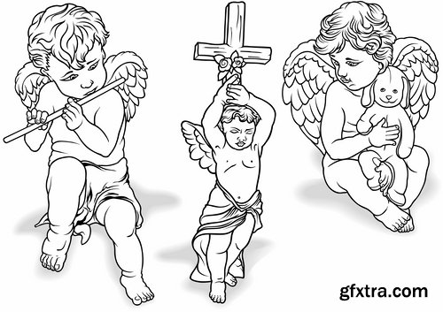 Illustrations of Cupid and other angels - 25 Eps