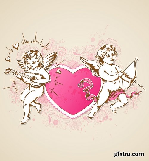 Illustrations of Cupid and other angels - 25 Eps