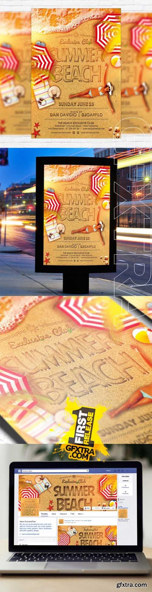 Summer Beach - Flyer Template + Facebook Cover