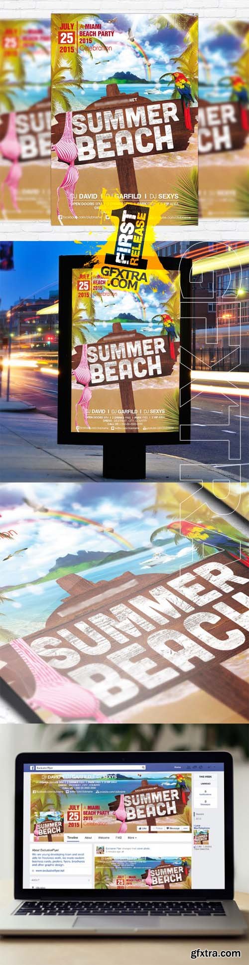 Summer Beach Vol 2 - Flyer Template + Facebook Cover