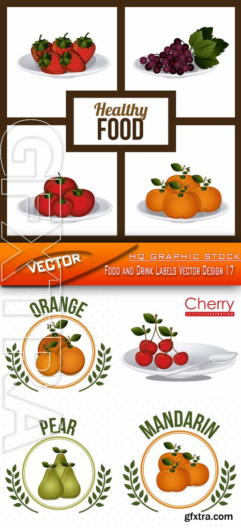 Stock Vector - Food and Drink Labels Vector Design 17