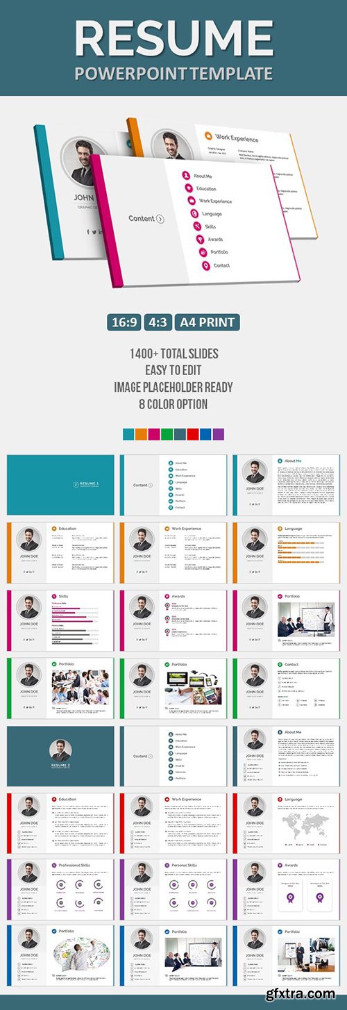 GraphicRiver Resume PowerPoint Template 11636336