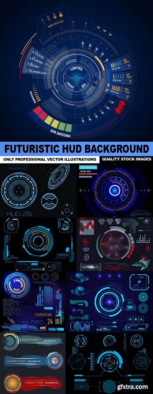 Futuristic HUD Background - 10 Vector Futuristic HUD Background - 10 Vector