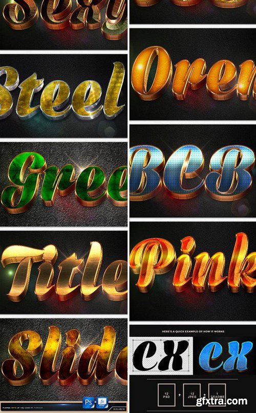 GraphicRiver 3D Super Bundle Text Effect 11707552