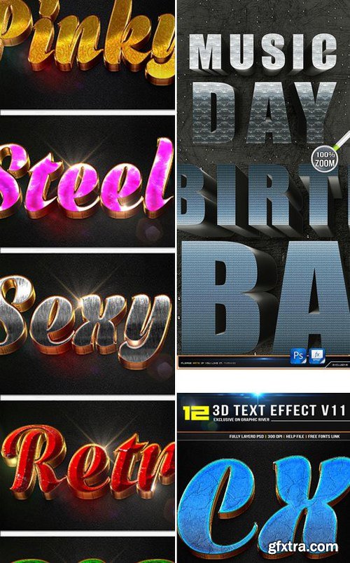 GraphicRiver 3D Super Bundle Text Effect 11707552