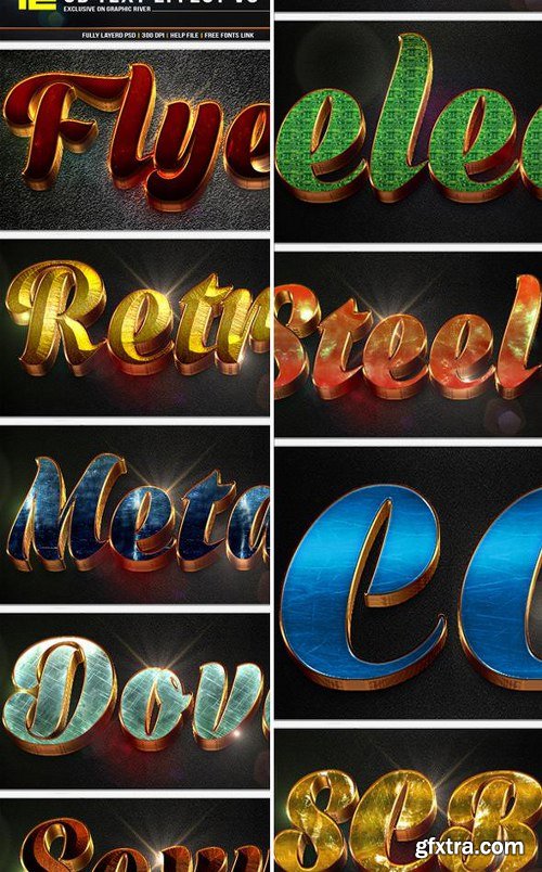 GraphicRiver 3D Super Bundle Text Effect 11707552