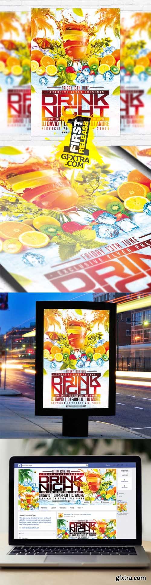 Drink Night - Flyer Template + Facebook Cover Drink Night - Flyer Template + Facebook Cover