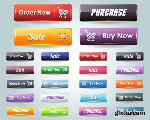 Collection of vector elements picture web design button icon tool 25 Eps
