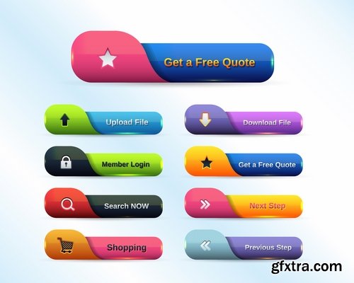 Collection of vector elements picture web design button icon tool 25 Eps