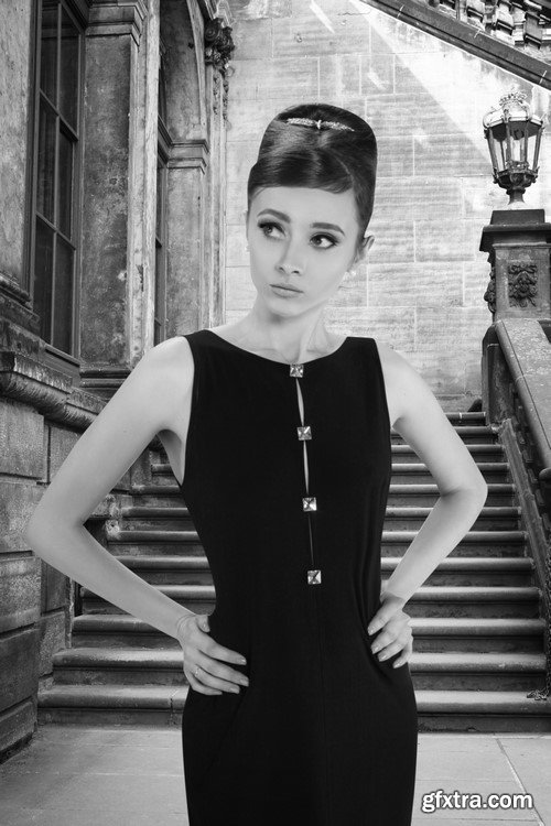 Girl in the image of Audrey Hepburn