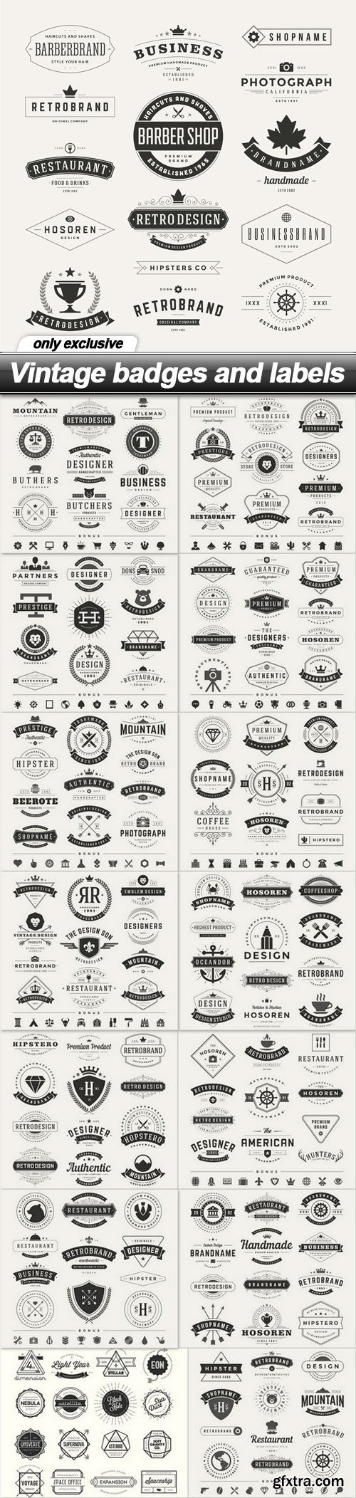 Vintage badges and labels