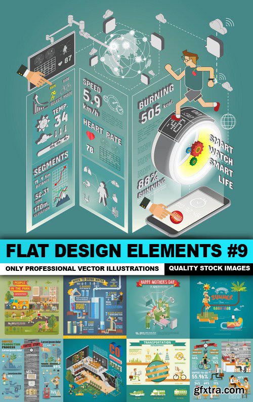 Flat Design Elements #9 - 25 Vector