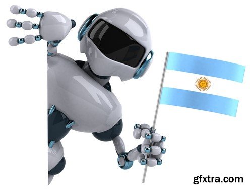 Robot with flag