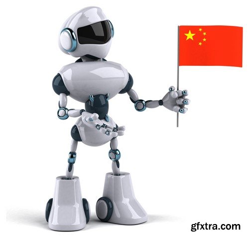 Robot with flag