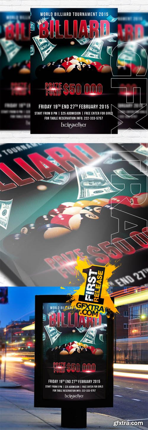 Billiard Tournament - Flyer Template Billiard Tournament - Flyer Template