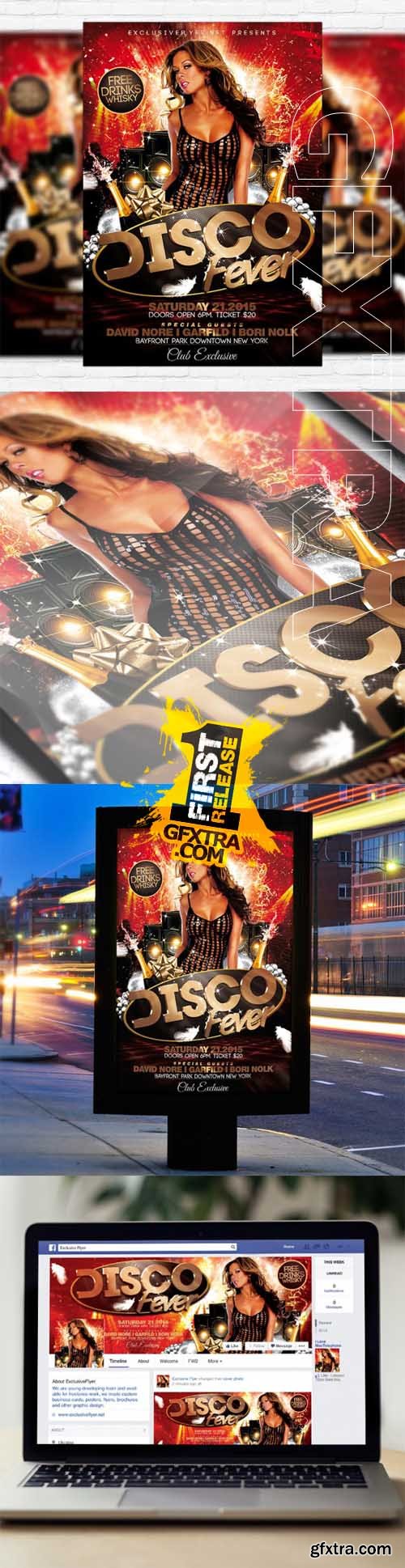 Disco Fever - Flyer Template + Facebook Cover Disco Fever - Flyer Template + Facebook Cover