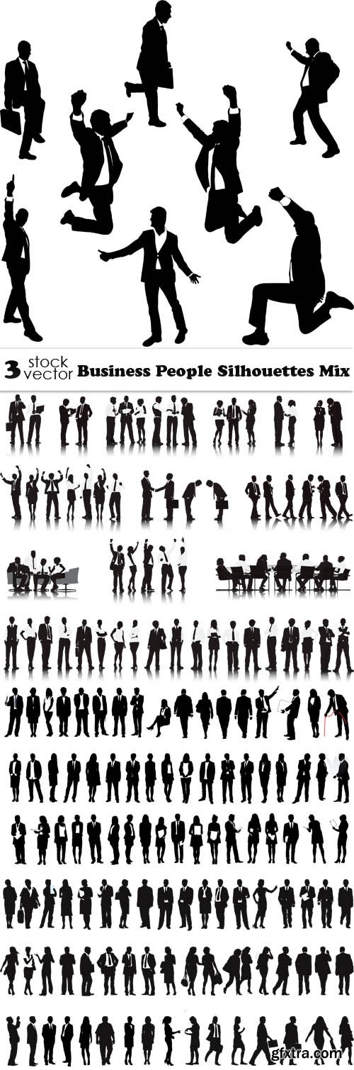 Vectors - Business People Silhouettes Mix