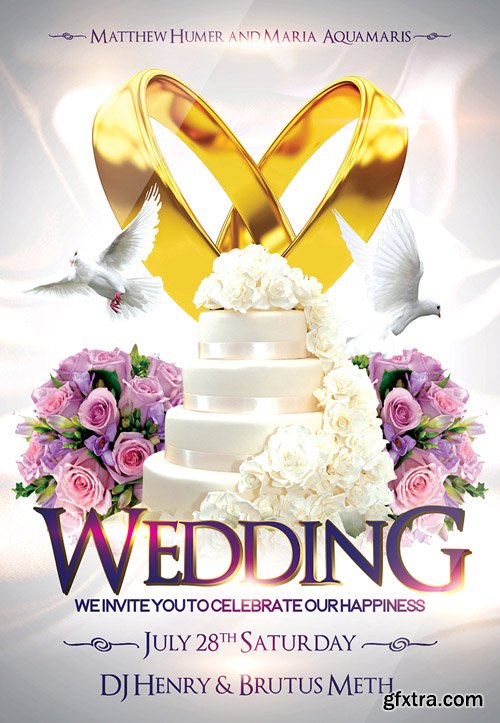 Wedding 2 Flyer PSD Template + Facebook Cover Wedding 2 Flyer PSD Template + Facebook Cover