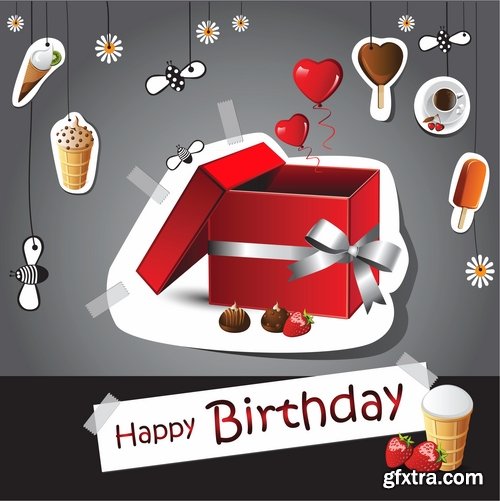 Collection of different vector image gift cards with funny cartoon animals 25 Eps