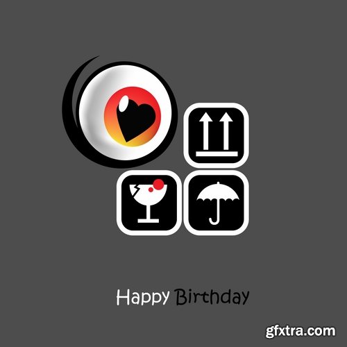 Collection of different vector image gift cards with funny cartoon animals 25 Eps