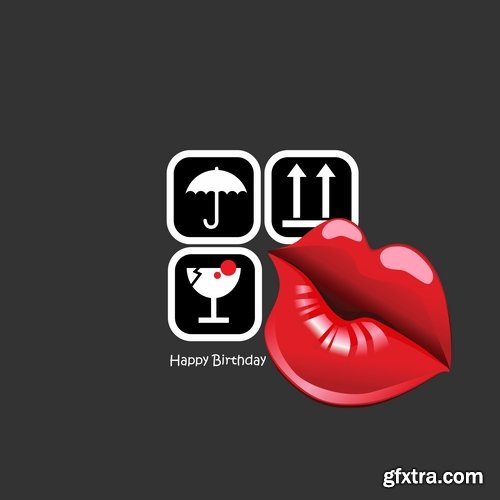 Collection of different vector image gift cards with funny cartoon animals 25 Eps