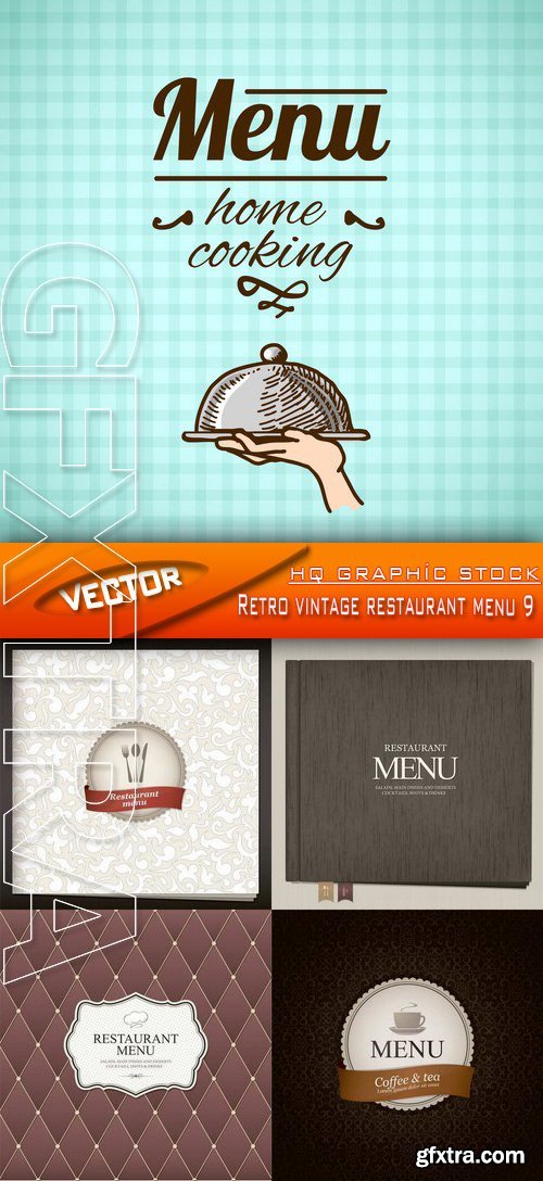 Stock Vector - Retro vintage restaurant menu 9