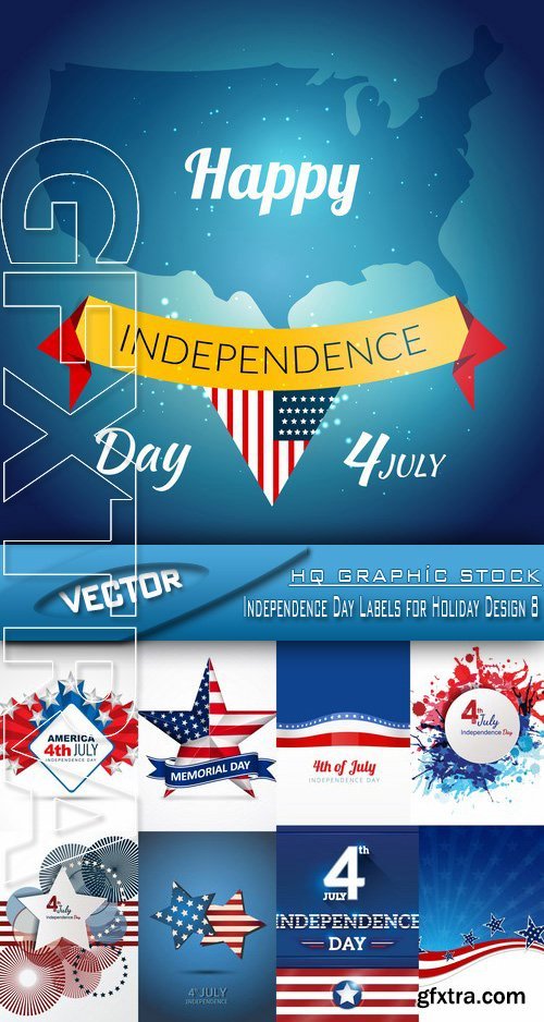 Stock Vector - Independence Day Labels for Holiday Design 8