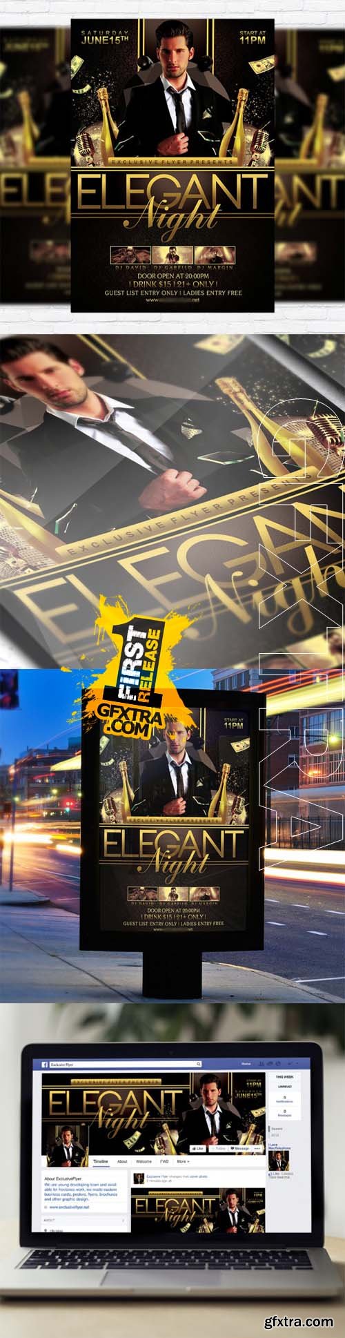 Elegant Night - Flyer Template + Facebook Cover Elegant Night - Flyer Template + Facebook Cover