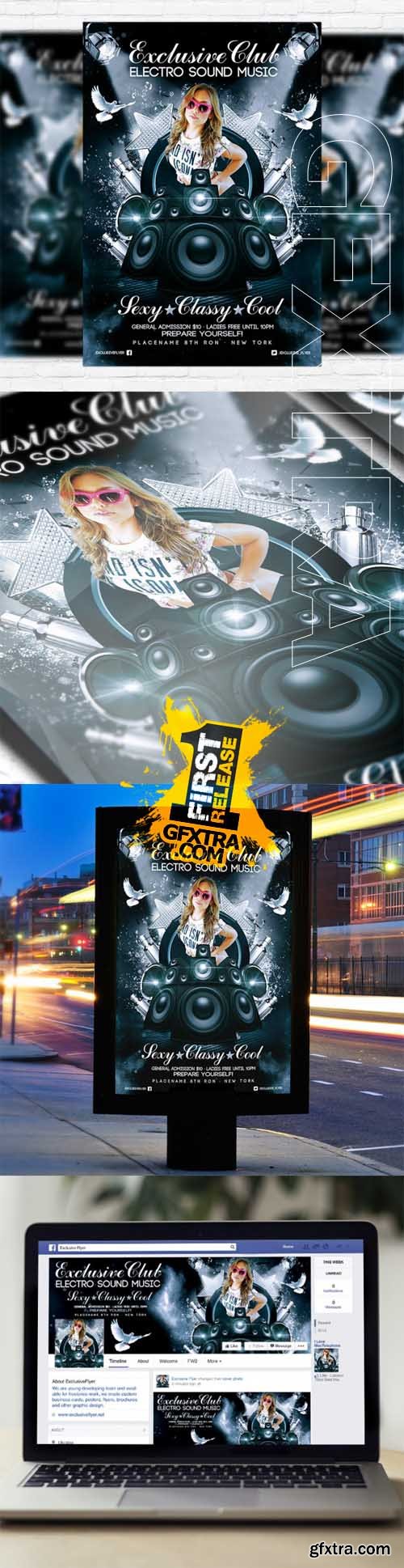 Exclusive Club - Flyer Template + Facebook Cover Exclusive Club - Flyer Template + Facebook Cover