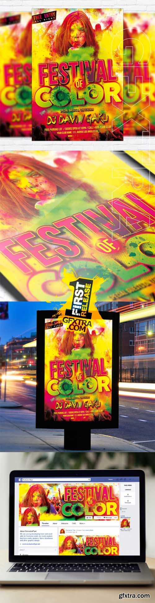 Festival Of Color - Flyer Template + Facebook Cover Festival Of Color - Flyer Template + Facebook Cover