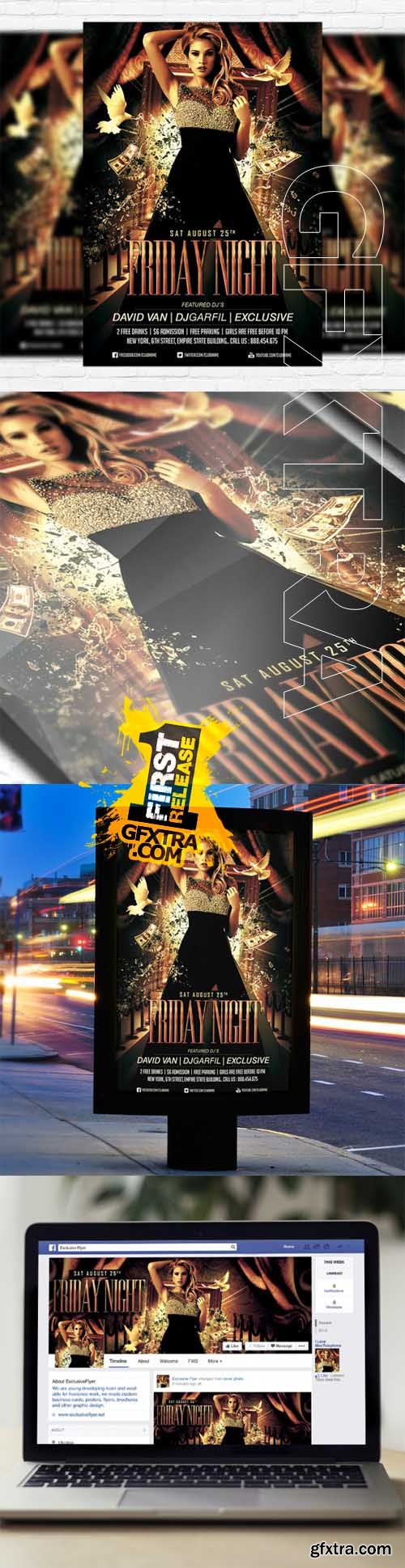 Friday Night - Flyer Template + Facebook Cover Friday Night - Flyer Template + Facebook Cover
