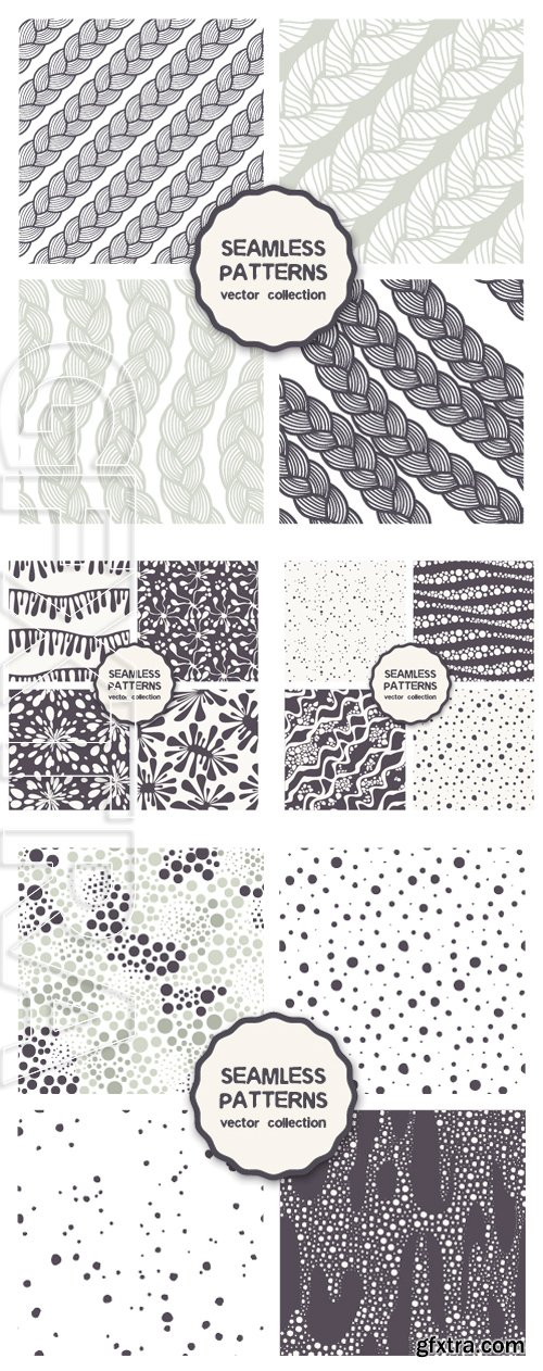 Stock Vectors - Vector set of seamless patterns. Hipster stylish textures. Contemporary graphic design. Randomly disposed fine spots