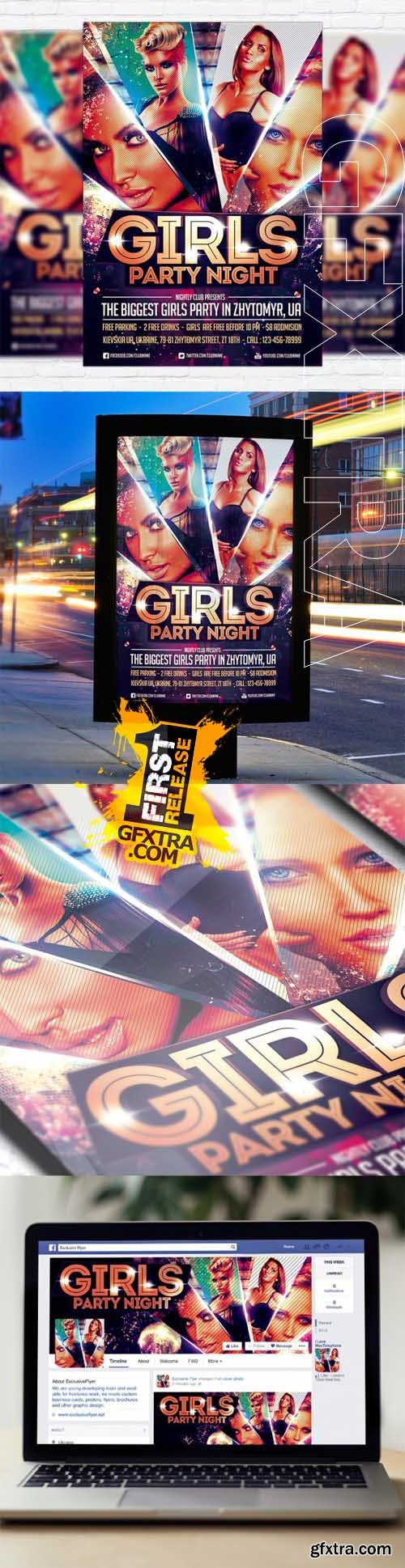 Girls Party Night - Flyer Template + Facebook Cover Girls Party Night - Flyer Template + Facebook Cover