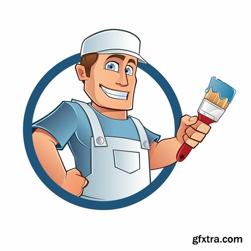 Collection vector cartoon image of different professions #3-25 Eps