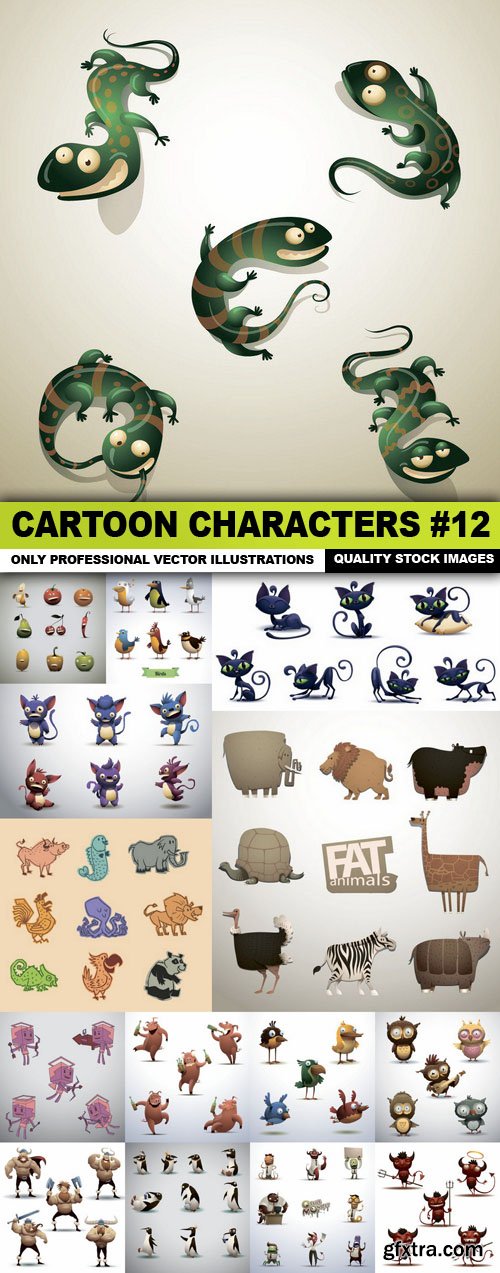 Cartoon Characters #12 - 15 Vector