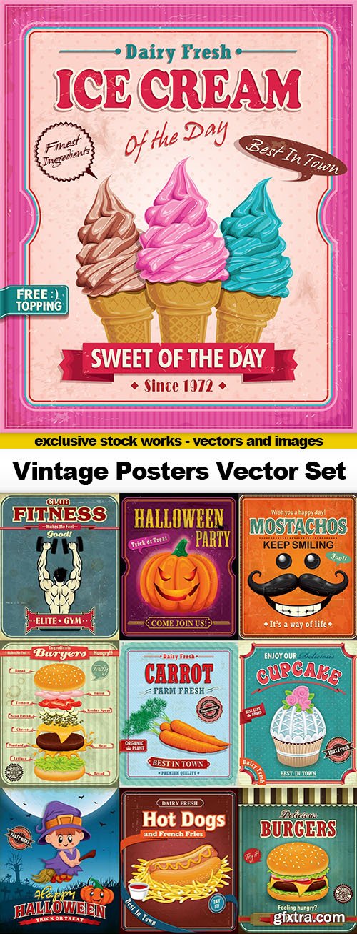 Vintage Posters Vector Set - 25x EPS