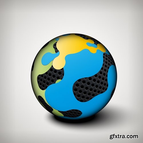 Collection of vector logo of a background picture business sphere ball circle high-tech 25 Eps
