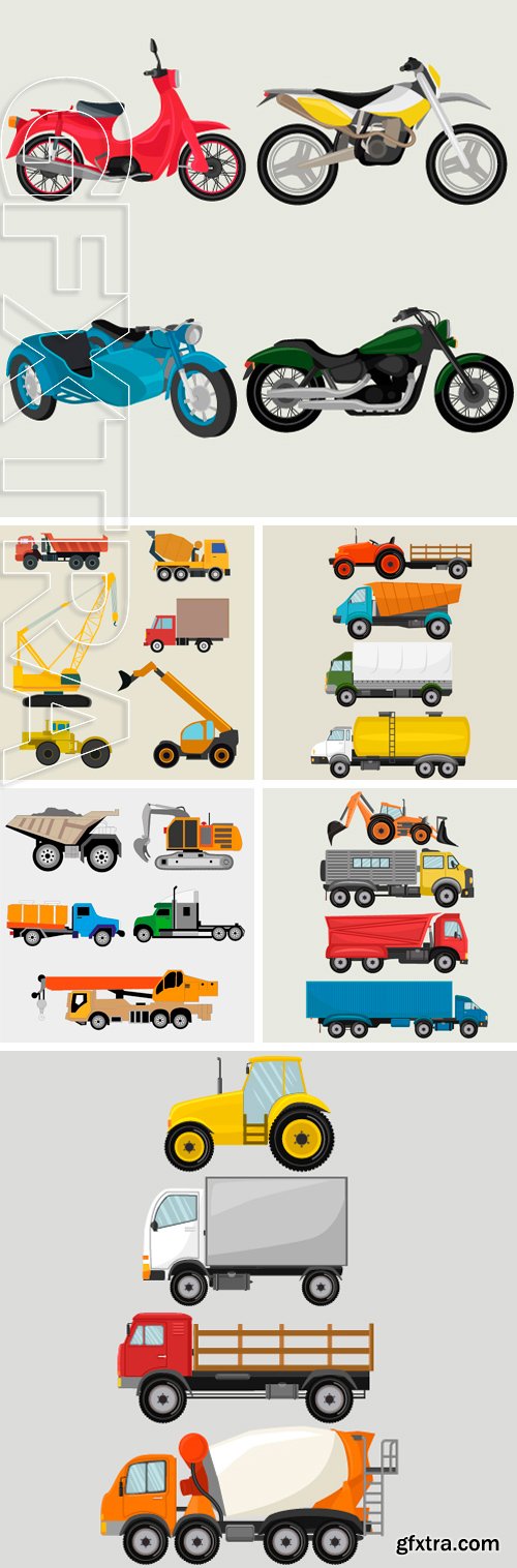 Stock Vectors - Industrial transportation vector illustration .Motor bikes image design set