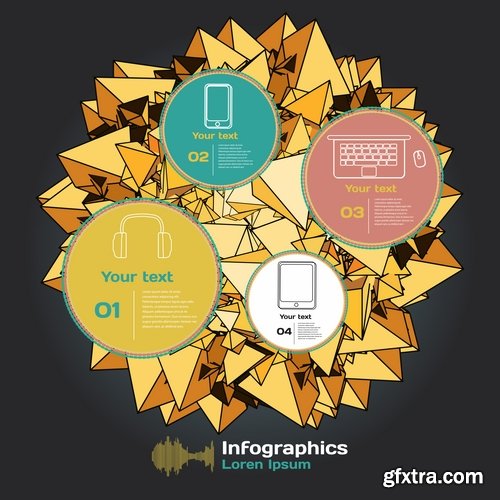 Collection of vector web design elements picture background business infographics 25 Eps